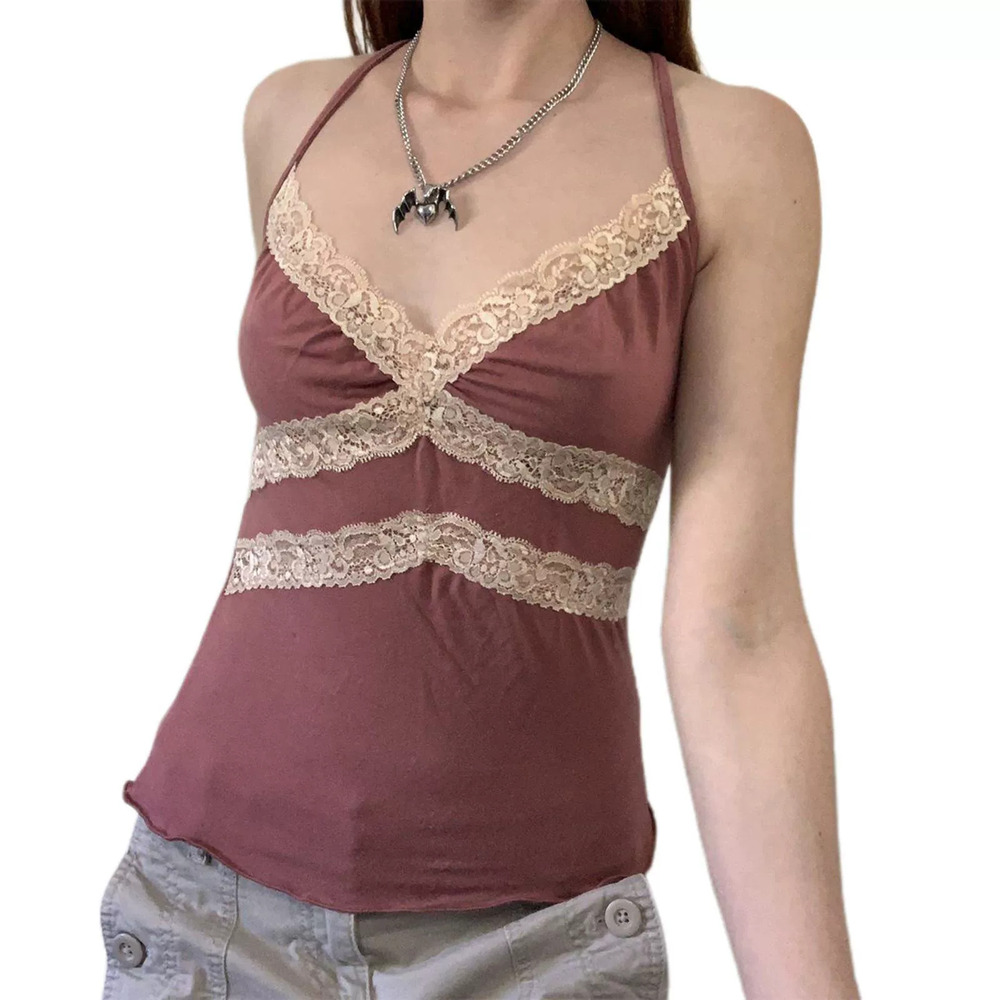 Zara Summer Lace Trim Spaghetti Strap Camisole Top